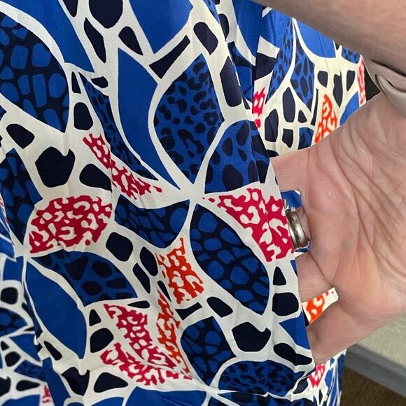 Diane Von Furstenberg DVF Printed Shift Sundress Sun Dress 4 Tomato Girl Summer - Picture 4 of 11